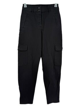 Aritzia Wilfred Free Cargo Pants Womens Size 6 Black Button Fly Utility modern